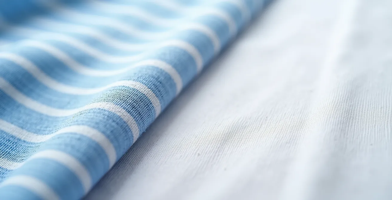 Vue macro de deux échantillons de tissu montrant la différence entre maille et tissé