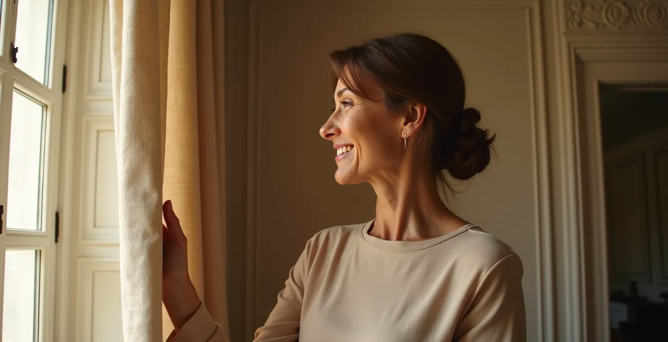 Salon luxueux avec tissu mural tendu dans un appartement parisien